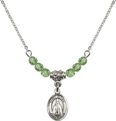 Saint Blaise Birthstone Necklace | 1/2 inch | 4mm Beads