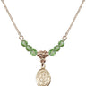 Saint Alexander Constantinople Birthstone Necklace | 1/2 inch  Peridot 14kt Gold Filled