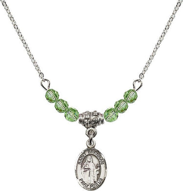 St. Brendan the Navigator Birthstone Necklace | 1/2 inch