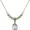 Saint Helen Birthstone Necklace | 1/2 inch | 4mm Beads  Peridot Sterling Silver