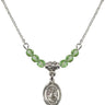 Saint John the Apostle Birthstone Necklace | 1/2 inch | 4mm Beads  Peridot Sterling Silver