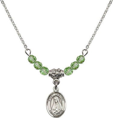 Saint Martha Birthstone Necklace | 1/2 inch | 4mm Beads