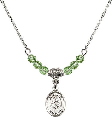 Saint Rita of Cascia Birthstone Necklace | 1/2 inch | 4mm Beads