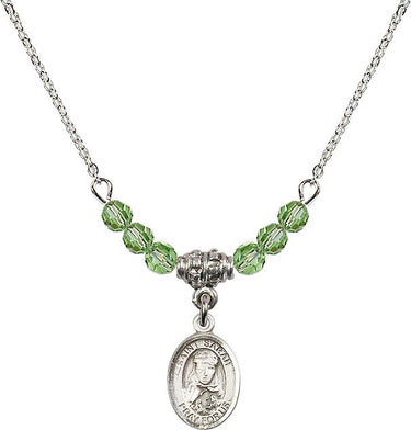 Saint Sarah Birthstone Necklace | 1/2 inch | 4mm Beads