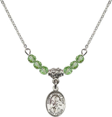 St. John of God Birthstone Necklace | 1/2 inch | 4mm Beads