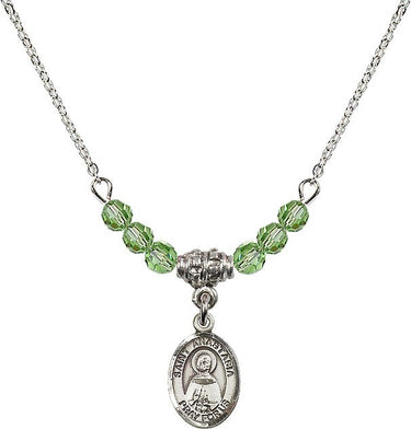Saint Anastasia Birthstone Necklace | 1/2 inch | 4mm Beads