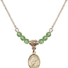 Saint Tarcisius Birthstone Necklace | 1/2 inch | 4mm Beads  Peridot 14kt Gold Filled