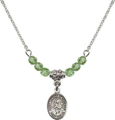 Saint Lidwina of Schiedam Birthstone Necklace | 1/2 inch