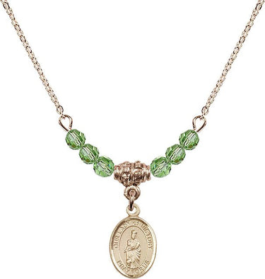 Our Lady of Victory Birthstone Necklace | 1/2 inch | 4mm Beads