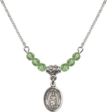 Our Lady of Victory Birthstone Necklace | 1/2 inch | 4mm Beads