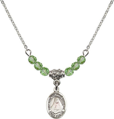 St. Rose Philippine Duchesne Birthstone Necklace | 1/2 inch | 4mm Beads