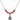 Saint Michael the Archangel Birthstone Necklace | 1/2 inch | 4mm Beads  Ruby Sterling Silver