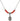 Saint Michael the Archangel Birthstone Necklace | 1/2 inch | 4mm Beads  Ruby Sterling Silver
