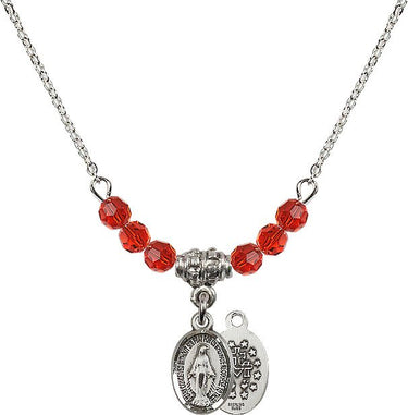 Women's Miraculous Medal Birthstone Necklace | 1/2 inch