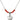 Heart / Confirmation Birthstone Necklace | 5/8 inch | 4mm Beads  Ruby Sterling Silver