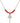 Cross Birthstone Necklace | 3/4 inch | 4mm Beads  Ruby 14kt Gold Filled