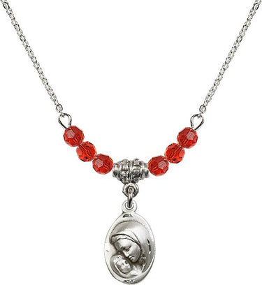 Madonna Birthstone Necklace | 5/8 inch | 4mm Beads