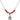 Saint Catherine of Siena Birthstone Necklace | 1/2 inch | 4mm Beads  Ruby Sterling Silver
