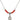 Saint Catherine Laboure Birthstone Necklace | 1/2 inch | 4mm Beads  Ruby Sterling Silver