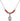 Saint Catherine Laboure Birthstone Necklace | 1/2 inch | 4mm Beads  Ruby Sterling Silver