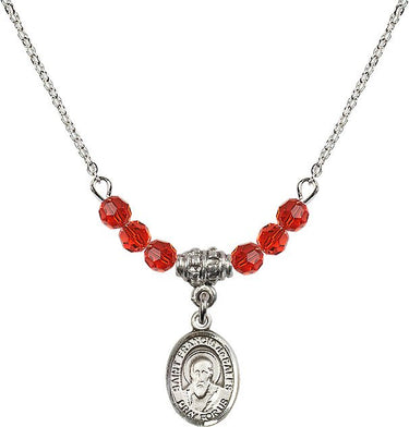 St. Francis de Sales Birthstone Necklace | 1/2 inch | 4mm Beads