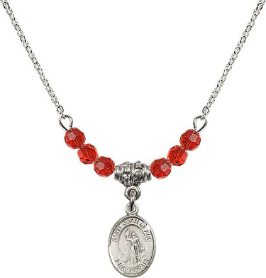 St. Joan of Arc Birthstone Necklace | 1/2 inch | 4mm Beads