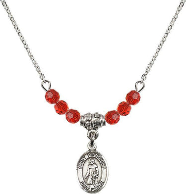 Collar con piedra natal de San Peregrino | 1/2 pulgada | Cuentas de 4 mm