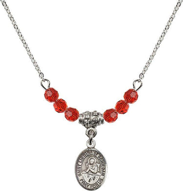 Saint Lidwina of Schiedam Birthstone Necklace | 1/2 inch