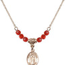 Saint Seraphina Birthstone Necklace | 1/2 inch | 4mm Beads  Ruby 14kt Gold Filled