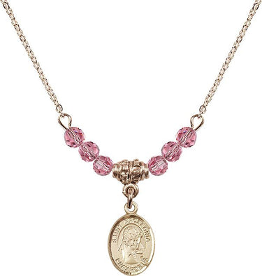 Saint Apollonia Birthstone Necklace | 1/2 inch | 4mm Beads
