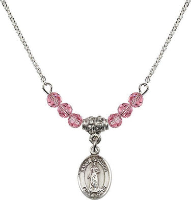 Saint Barbara Birthstone Necklace | 1/2 inch | 4mm Beads