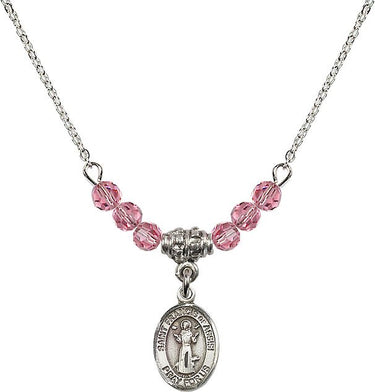 St. Francis of Assisi Birthstone Necklace | 1/2 inch | 4mm Beads