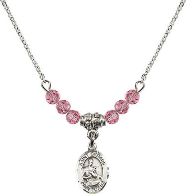 St. Gerard Majella Birthstone Necklace | 1/2 inch | 4mm Beads
