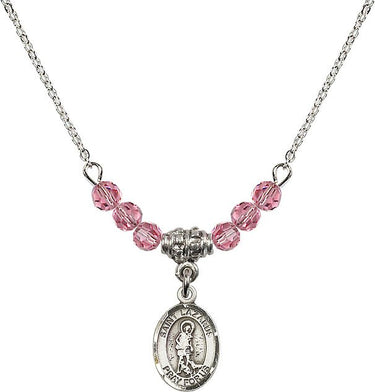 St. Lazarus Birthstone Necklace | 1/2 inch | 4mm Beads