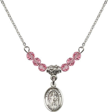 Collar con piedra natal de San Nicolás | 1/2 pulgada | Cuentas de 4 mm