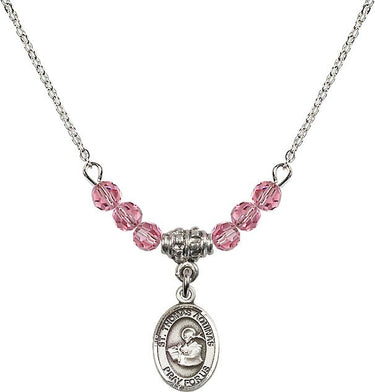 St. Thomas Aquinas Birthstone Necklace | 1/2 inch | 4mm Beads