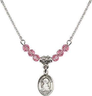 St. Bridget of Sweden Birthstone Necklace | 1/2 inch | 4mm Beads