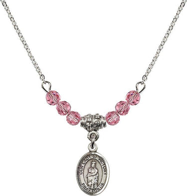 Our Lady of Victory Birthstone Necklace | 1/2 inch | 4mm Beads