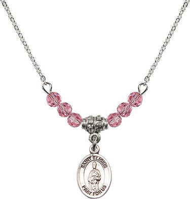 Saint Eligius of Noyon Birthstone Necklace | 1/2 inch | 4mm Beads