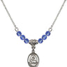 First Reconciliation Birthstone Necklace | 1/2 inch | 4mm Beads  Sapphire Sterling Silver