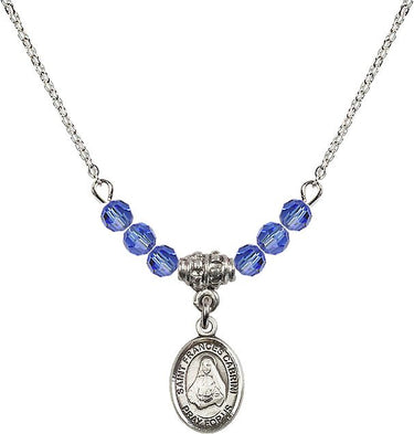 St. Frances Cabrini Birthstone Necklace | 1/2 inch | 4mm Beads