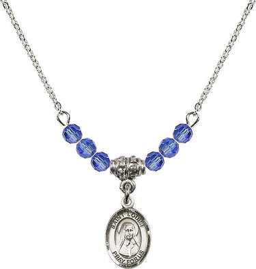 St. Louise de Marillac Birthstone Necklace | 1/2 inch | 4mm Beads