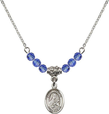 Saint Therese of Lisieux Birthstone Necklace | 1/2 inch | 4mm Beads