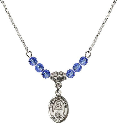 Saint Anastasia Birthstone Necklace | 1/2 inch | 4mm Beads