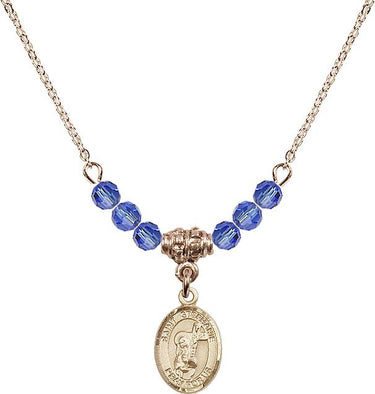 Saint Stephanie Birthstone Necklace | 1/2 inch | 4mm Beads