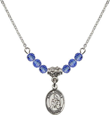 Saint Angela Merici Birthstone Necklace | 1/2 inch | 4mm Beads
