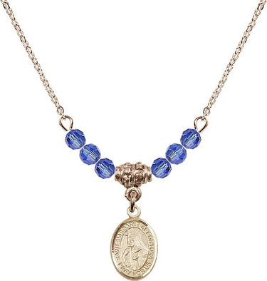 Saint Margaret of Cortona Birthstone Necklace | 1/2 inch | 4mm Beads