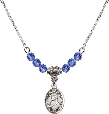 Immaculate Heart of Mary Birthstone Necklace | 1/2 inch | 4mm Beads