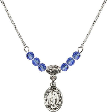 St. Juliana of Cumae Birthstone Necklace | 1/2 inch | 4mm Beads