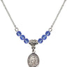 Our Lady the Undoer of Knots Birthstone Necklace | 1/2 inch  Sapphire Sterling Silver